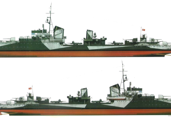 Корабль DKM Z31 [Destroyer] - чертежи, габариты, рисунки